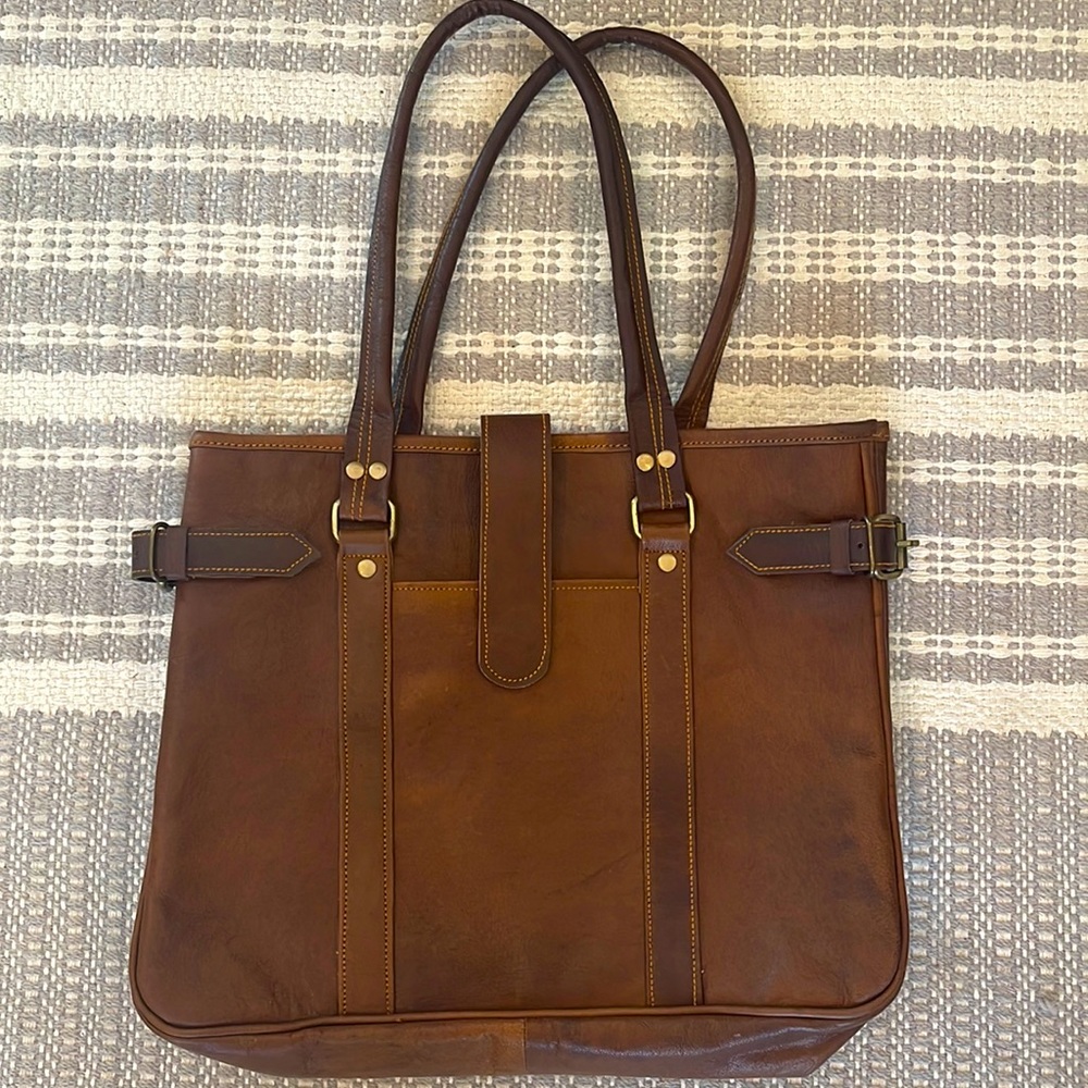NWOT leather laptop bag or tote